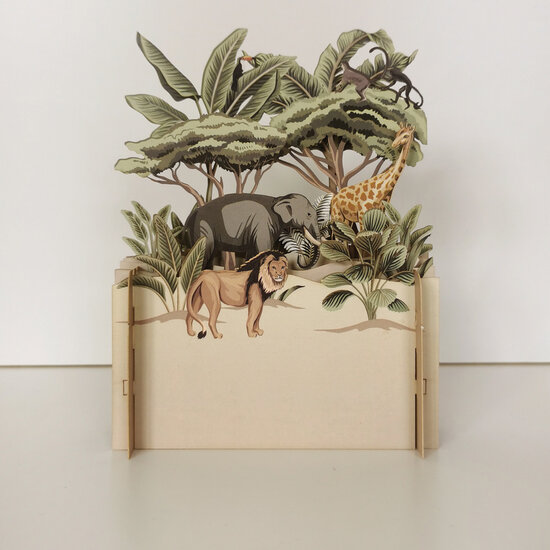 MN004 Miniature pop-up kaart Jungle