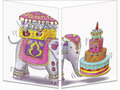 CT298 Cache-Cache uitklapbare kaart - olifant - happy birthday