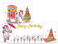 CT298 Cache-Cache uitklapbare kaart - olifant - happy birthday