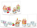 CT309 Cache-Cache uitklapbare kaart - cupcakes - happy birthday