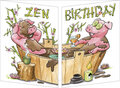 CT338 Cache-Cache uitklapbare kaart - zen birthday - varkens