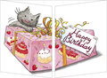 CT355 Cache-Cache uitklapbare kaart - happy birthday - verrassing kat en muis