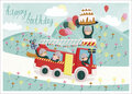 LL001 Laetitia Haas ansichtkaart - happy birthday - brandweer