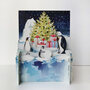 xpop026 pop-up kerstkaart - pinguins