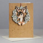 WHC044 kerstkaart met houten hanger - merry christmas - hert