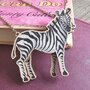 NL013 luxe wenskaart met ketting - happy birthday - zebra