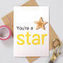 Wevw020 lasergesneden houten attribuut kaart - you're star