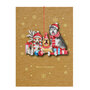 WHC080 kerstkaart met houten hanger - merry christmas - honden