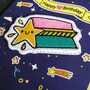 EPC010 kaart met opstrijkbare patch - happy birthday - ster