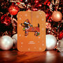 WHC085  kerstkaart met houten hanger - merry christmas - teckel