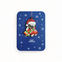 WHC086  kerstkaart met houten hanger - merry christmas - mopshond