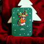 WHC087  kerstkaart met houten hanger - merry christmas - hondje