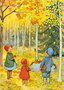 16008 ansichtkaart Elsa Beskow - herfst