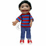 PC002052 People Puppet Buddies - Medium  - rood-blauwe trui - handpop