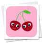 STR900 wenskaart Stripey Cats - fruit en vrienden Cheery Cherries