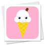 STR902 wenskaart Stripey Cats - fruit en vrienden Irene Icecream