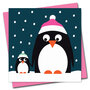 STRc554 kerstkaart Stripey Cats - pinguins