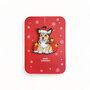 WHC094 kerstkaart met houten hanger - merry christmas - hond