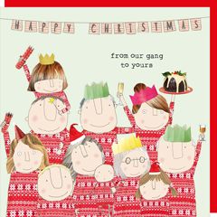 xGF098 – rosiemadeathing kerstkaart Gin & Frolics - chriiistmaaas | Mano cards groothandel